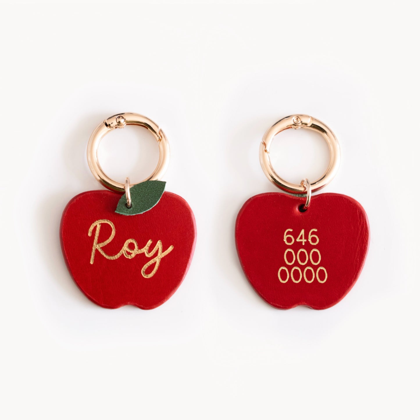 Leather Dog Tag - Apple