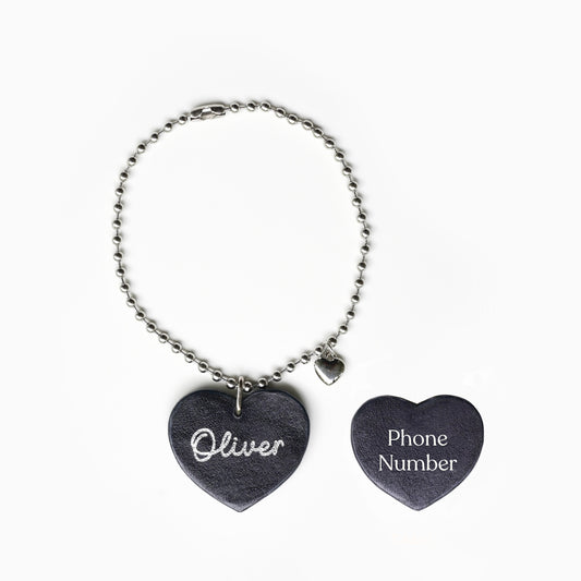 Leather Dog Tag with Surgical Steel Necklace