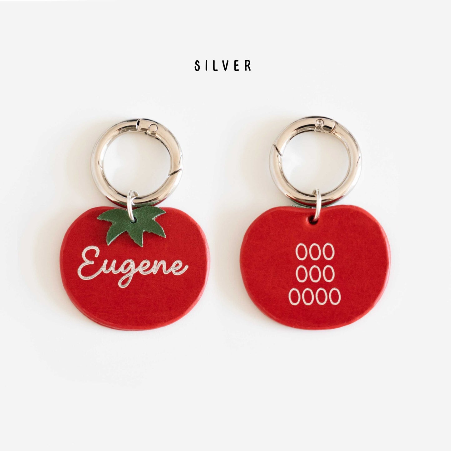Leather Dog Tag - Tomato